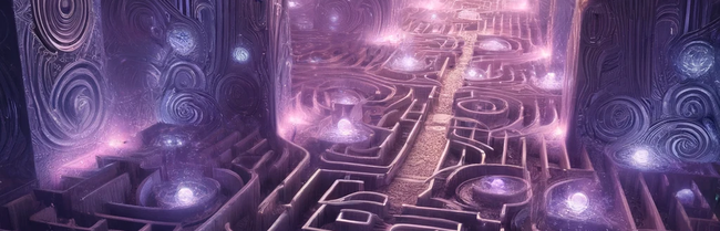 A ystical labyrinth of illusion, filled with twisting pathways